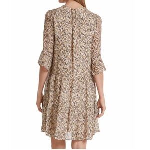 🆕 MARC CAIN wide sleeves 100% silk Leopard dress size 12 🔥